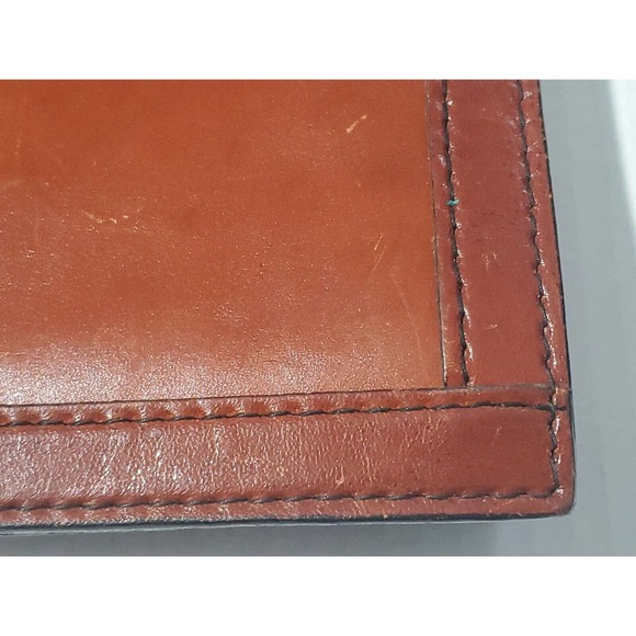 Vintage Alfie's Hand Made Brown Leather Clutch 7" x 12" Italy Snap Closure - Picture 3 of 11